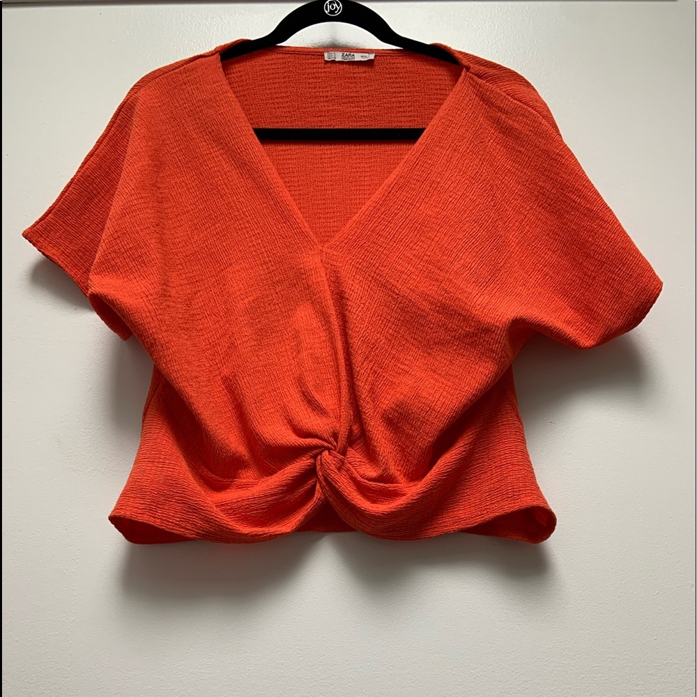 Zara - Knotted orange top